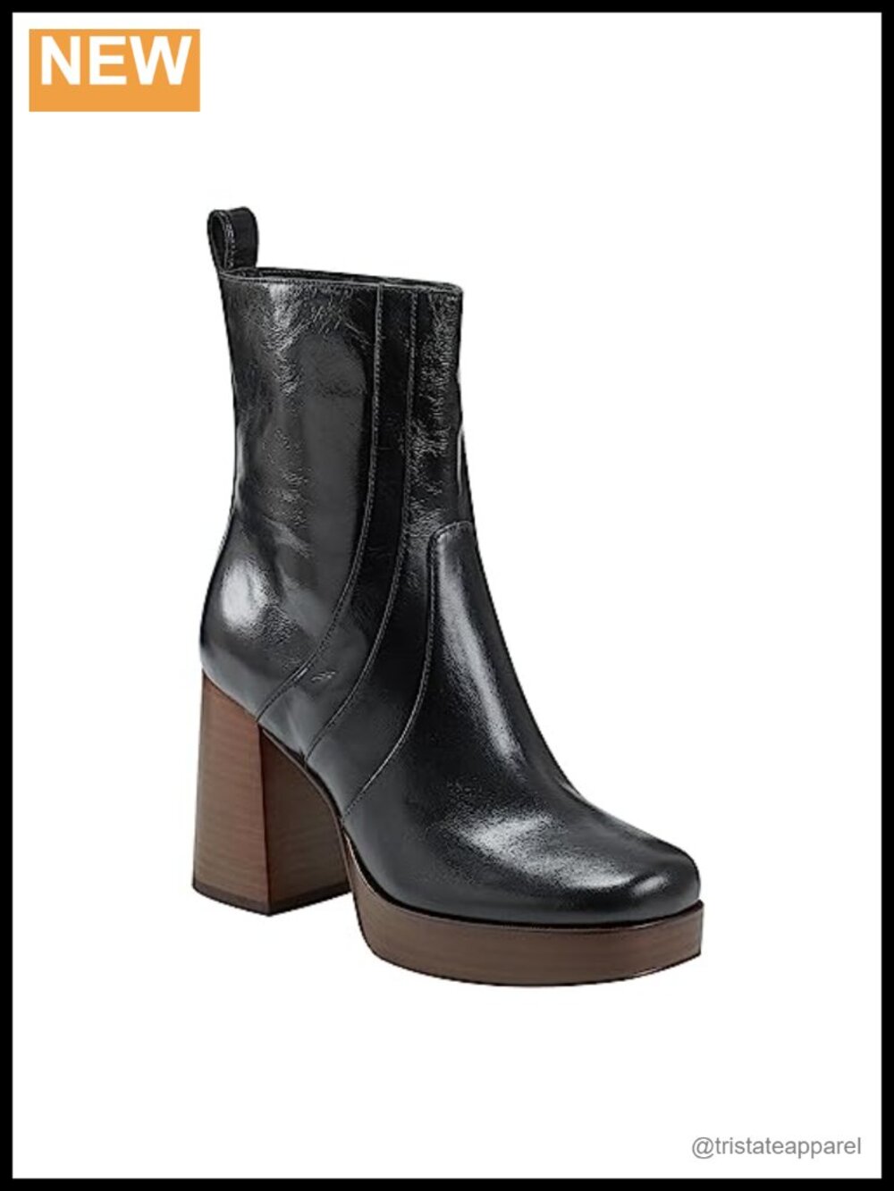 Marc Fisher Ltd Marra Ankle Booties Block Heel Square Toe Leather Zip (no color)